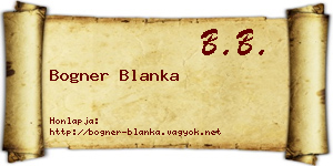 Bogner Blanka névjegykártya