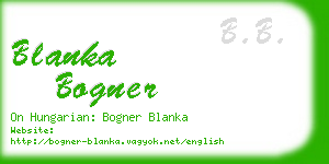 blanka bogner business card